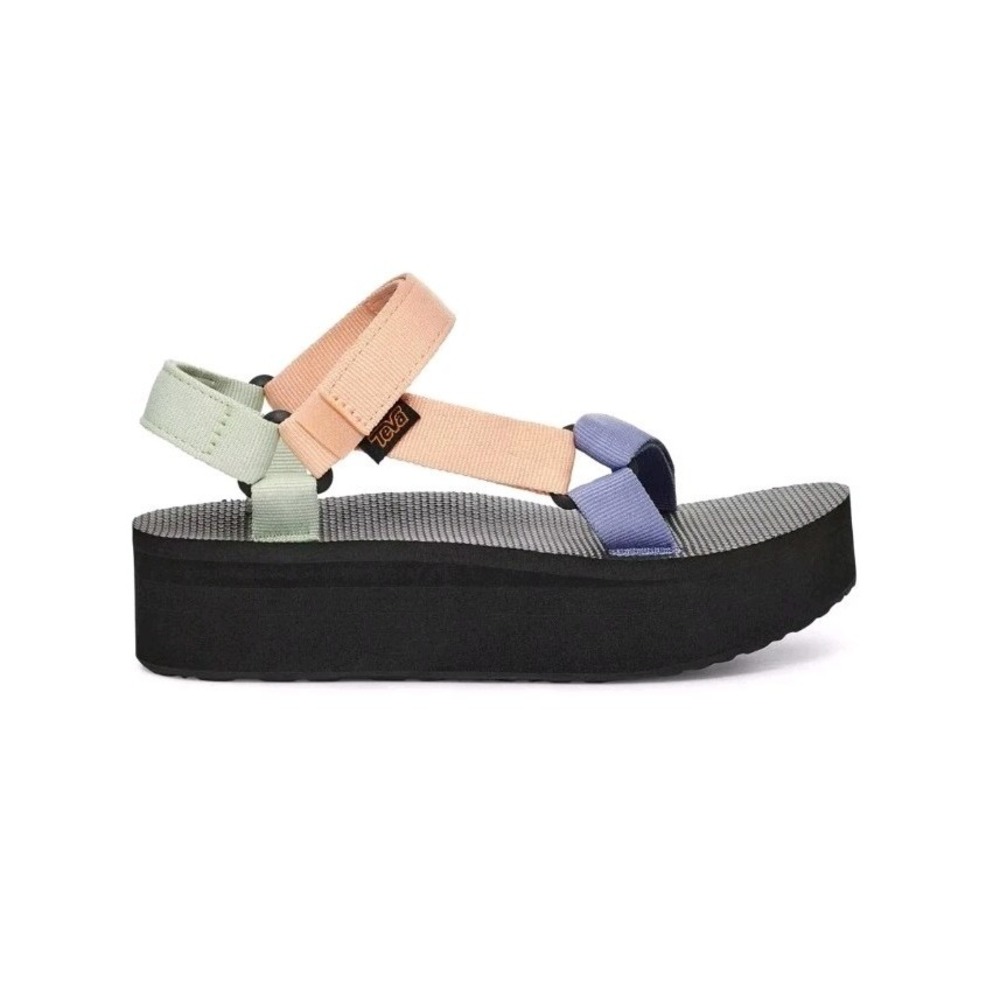 Teva Flatform Universal Platform Sandals Women's  Size 8 Sage Peach‎ Lt Blue